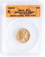 Coin ANACS Graded Gold American Buffalo $10 SP70