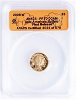 Coin ANACS Graded Gold American Buffalo $5 PR70