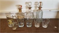 WHISKEY DECANTERS AND GLASSES