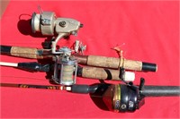 Fishing reel, rods, & tackle box with lures