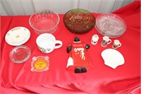 Relish trays, and glass assortment
