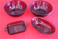 Red glass ware