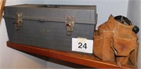 Large resin tool box - carpenter's leather tool
