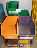 9 plastic utility bins