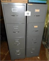 Pair of 4 drawer metal filing cabinets -