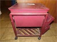 Office filing cabinet on casters with side file