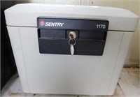 Sentry safe with key, 15 x 11 x 14