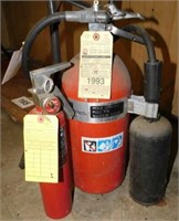 Two fire extinguishers, need charging