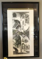 MC Escher High and Low print. Poster is loose in
