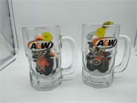2 Collectible A&W Glass Mugs and Stuffed Bears