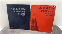 2 MODERN POSTAGE STAMP ALBUMS 1935-1952 HALF FULL