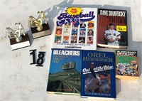 2 Baseball trophies & books