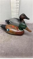 2 - 13 IN CARVED/PAINTED DUCKS