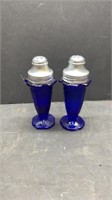 Cobalt salt and peppers shakers Sharon rose