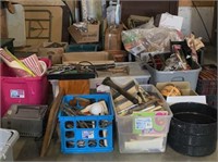 All boxes of tools, glassware, advertising,