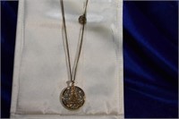 Goldtone & black eiffel tower pendent necklace