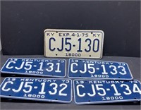 5 license plates in numerical order