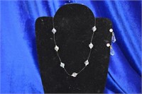 Vintage aurora illusion necklace &earing set
