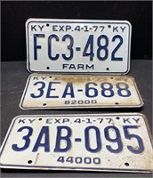 3 1977 license plates