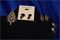 3pr monet costume earing &one colored pin
