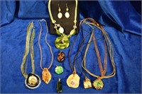 5 glass pendent necklaces and more