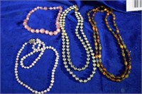 4 misc costume necklace lot