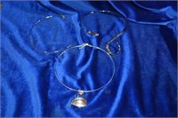 3 silvertone necklaces