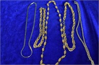 5 gold otne necklace lot