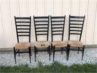 4 Wooden ladder back chairs
