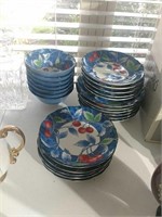 William Sonoma Cherry & Blue Porcelain Dishes