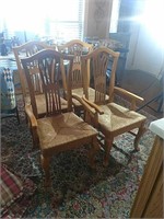 4 Rush Bottom Dinning Chairs