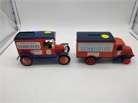 2 Schneiders Coinbank Cars