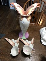 Butterfly Items (Vase, Tea Cups)