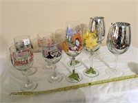 9 Painted Wine Glasses