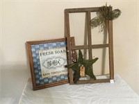 Wooden picture frame and small art work
