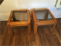 Pair of End Tables, Glass top
