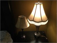 2 Table lamps. One with fancy shade