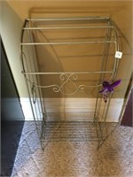 Metal towel Rack with hanging purple butterfly