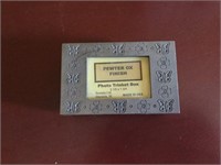 small pewter ox finish photo tricket box