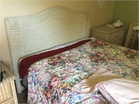 Double Bed Bed Wicker headboard