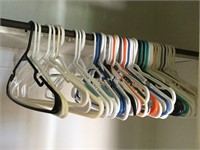 Pile of plastic hangers
