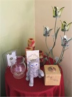 Candle holders, Cat, picture frames and items