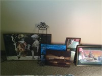 Collection of art work, framed prints, canvas,