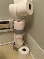 Metal Toilet Paper holder with bath tissue