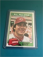 1981 Topps #600 Johnny Bench card – Cincinnati Red