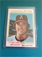 1978 Topps Record Breaker Nolan Ryan card – Angels