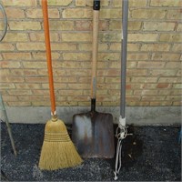 (3)Shovel, Broom, pole saw.