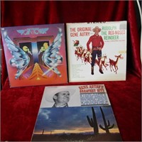 (3) Vintage LP Records. Gene Autry(2), Robin