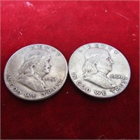 $1.00 Face value (2) 90% Silver US Coins. Franklin