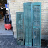 (3)Vintage Window shutters. Green paint.